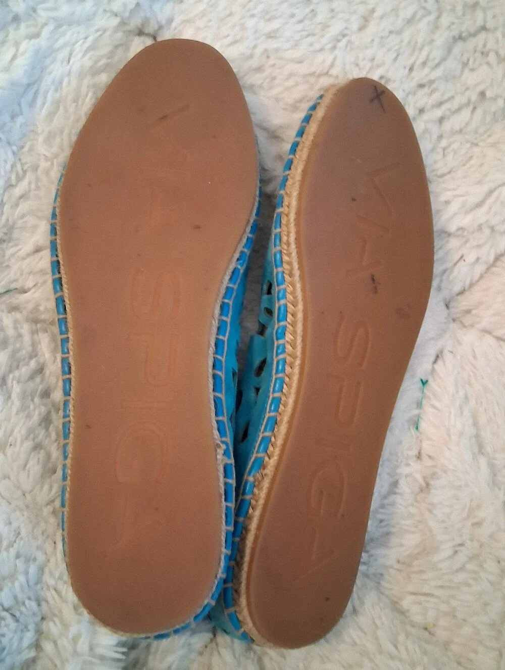 Via Spiga EU39 Blue Leather Flat Espadrilles